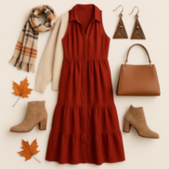 🍂 Sundance Rust-Red Maxi Dress – Size XL 🍂 - Picture 14 of 16